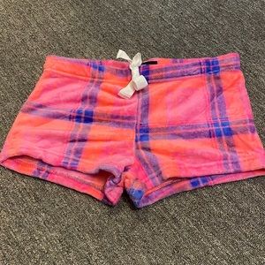 Juniors sz XL plush pink n blue shorts